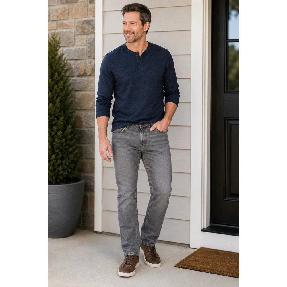 NEW Levi's 513 Slim Straight Jeans Men's Size 38x30 Gray Stretch Denim